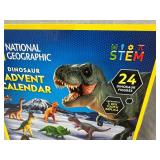 New National Geographic Dinosaur Advent Calendar with 24 Dinosaurs and T-Rex Tooth Replica