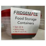 6 New Fridgemate Food Storage Containers