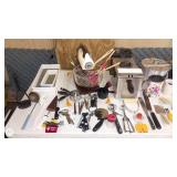 Large Kitchenware Collection Including Utensils, Bakeware, and Small Appliances