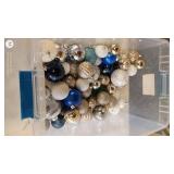 Christmas Decor Lot with Tree, Santa Figurine, and Ornaments