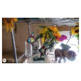 Decorative Home Decor Collection with Signs, Figurines, and Artificial Flowers