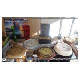 Assorted Home Decor and Clock Lot with Wall Art, Umbrella, and Miscellaneous Items