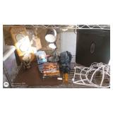 Assorted Home Decor and Clock Lot with Wall Art, Umbrella, and Miscellaneous Items