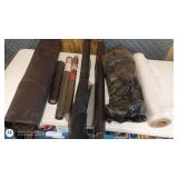 Lot of Assorted Window Screen Rolls and Plastic Sheeting