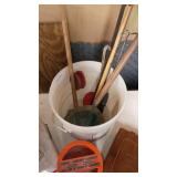 Vintage Fishing Gear Collection with Rods, Tackle Box, and Magic Worm Farm