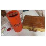 Vintage Fishing Gear Collection with Rods, Tackle Box, and Magic Worm Farm