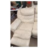 Beige Reclining Loveseat with Matching Chair