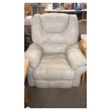 Beige Reclining Loveseat with Matching Chair