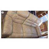 Beige Reclining Loveseat with Matching Chair
