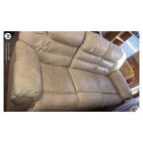 Beige Reclining Loveseat with Matching Chair
