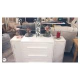 White Dresser with Two Matching Side Cabinets