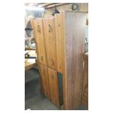 Wood Grain Bedroom Furniture Set with Cabinets, Shelves, and Mirror