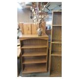 Set of 2 Wood Bookcases with Shelving
