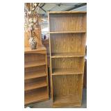 Set of 2 Wood Bookcases with Shelving