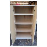 White Storage Cabinet with Shelves and Double Doors