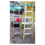 Set of 2 Utility Step Ladders - Fiberglass and Metal