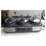 Bella Triple Slow Cooker with Box and Hamilton Beach Roaster Oven