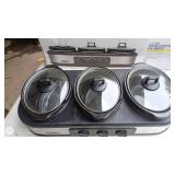 Bella Triple Slow Cooker with Box and Hamilton Beach Roaster Oven