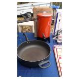Kitchenware Collection with Electric Percolator, Fry Pan, Bakeware, Towels, and Utensils