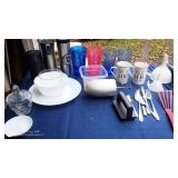 Large Kitchenware Collection with Glassware, Utensils, and Bakeware