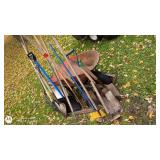 Wheelbarrow with Assorted Garden Tools