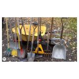 Wheelbarrow with Assorted Lawn and Garden Tools