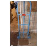 Blue Metal Hand Truck Dolly with Pneumatic Wheels
