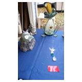 Collection of 6 Decorative Frog Figurines and Hanging Crystal Ornament