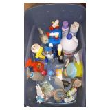 Large Bin of Household Cleaning Supplies and Sprayers