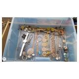 Assorted Costume Jewelry Collection with Necklaces and Watches