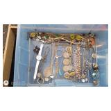 Assorted Costume Jewelry Collection with Necklaces and Watches