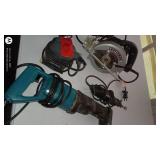Collection of 5 Assorted Power Tools Including Craftsman Circular Saw