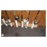 Set of 8 Fishing Rods with Spinning Reels