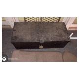 Folding Ironing Board, Metal Storage Chest, and Wall Rack Set