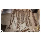 Lot of Heavy-Duty Tow Chains and Binders