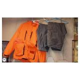 Orange Outdoor Jacket and Brown Cargo Shorts Set