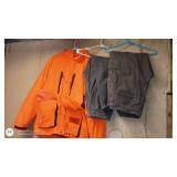 Orange Outdoor Jacket and Brown Cargo Shorts Set