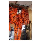 Set of 5 Blaze Orange Hunting Jackets, Pants, and Overalls