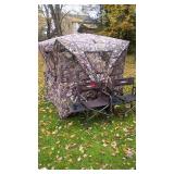 Camo Pop-Up Hunting Blind with 2 Gander Outdoors Chairs