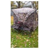 Camo Pop-Up Hunting Blind with 2 Gander Outdoors Chairs