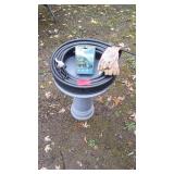 Garden Bird Bath with Fountain Pump, Hose, Pruners, and Gloves