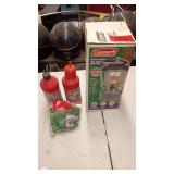 Coleman Dual Fuel Lantern with Box, Fuel Bottles, and Filter Funnel