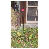 Set of 2 Tall Metal Shepherd Hooks for Outdoor Use