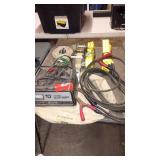Battery Charger, Jumper Cables, Tow Straps, and Tie-Downs Lot