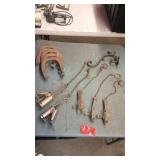 Group of Vintage Iron Horse Shoes, Traps, and Barn Hardware