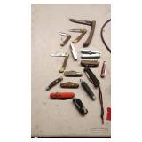 Collection of Pocket Knives and Work Sharp Knife & Tool Sharpener