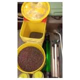 Large Group of Garden Sprayers, Bird Feeders, Tripods, and Miscellaneous Lawn Care Items