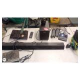 Lot of Philips Soundbar, Subwoofer, Sony DVD Player, Remote, and Electronic Accessories