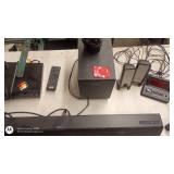 Lot of Philips Soundbar, Subwoofer, Sony DVD Player, Remote, and Electronic Accessories