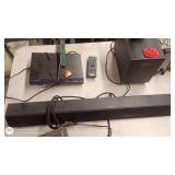 Lot of Philips Soundbar, Subwoofer, Sony DVD Player, Remote, and Electronic Accessories